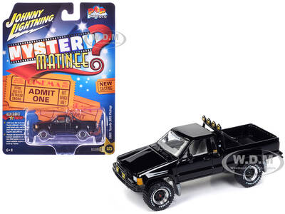 1985 Toyota SR5 Pickup Truck Black Mystery Matinee Movie Pop Culture 2024 Release 1 1/64 Diecast Model Car by Johnny Lightnin...