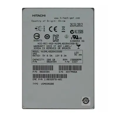 Hitachi 0B26584 | Ultrastar SSD400M Series 200GB Multi-Level Cell SAS 6Gb/s 2.5-Inch Solid State Drive