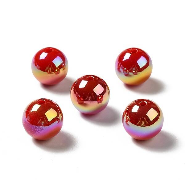 UV Plating Rainbow Iridescent Acrylic Beads