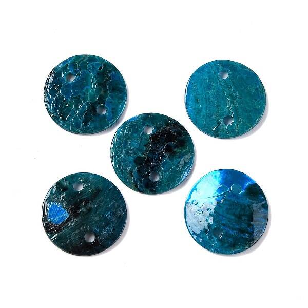 Spray Painted Natural Akoya Shell Connector Charms