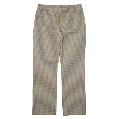 ESCADA SPORT Angela Gingham Trousers Beige Regular Straight Nylon Womens W31 L29