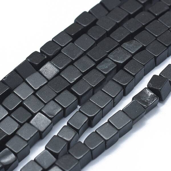 Natural Black Stone Beads Strands