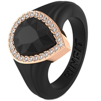 New! Pear Silicone Ring with Metal Frame and Stones