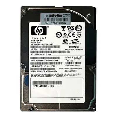 431930-001 HP 36GB 3Gb/s SAS 15000 2.5-Inch Hard Drive