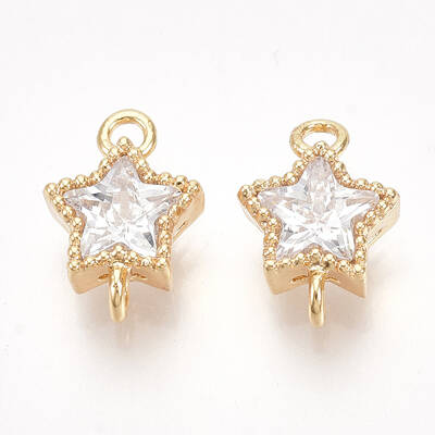 Brass Cubic Zirconia Links