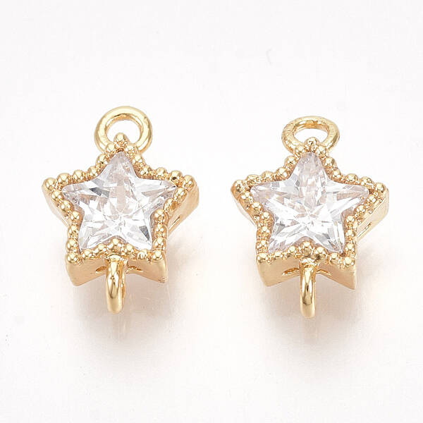 Brass Cubic Zirconia Links