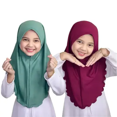 Ramadan Hijabs Scarf for Kids Girl 7 to 12 years old Muslim Islamic Shawls Soft Stretch Headscarf Malaysia Girl Children Hija...