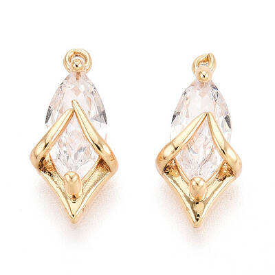 Brass Pave Cubic Zirconia Charms