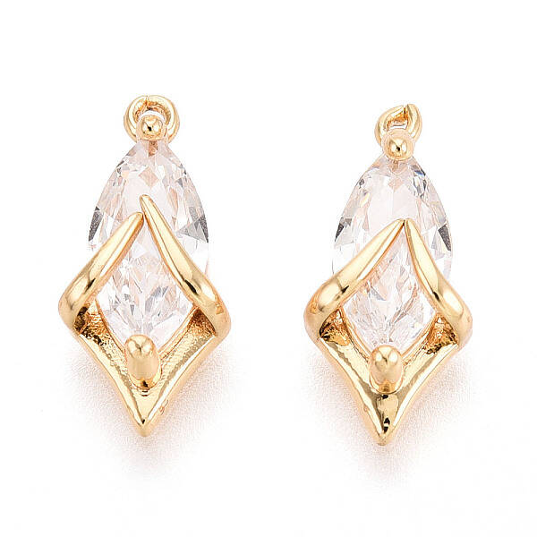 Brass Pave Cubic Zirconia Charms