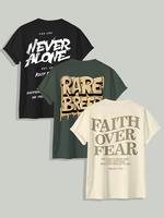Men's Letter Print Round Neck Tee, Basic Shirt Regular Fit Crew Neck Short Sleeve T-shirt for Men, Casual Mufti Clothes, Comf...