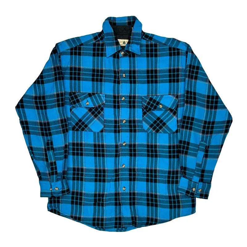 Northwest Territory Checked Flannel Shirt - Medium Blue Acrylic