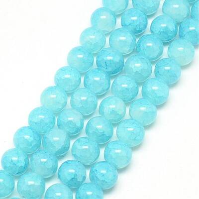 Baking Painted Crackle Glass Bead Strands