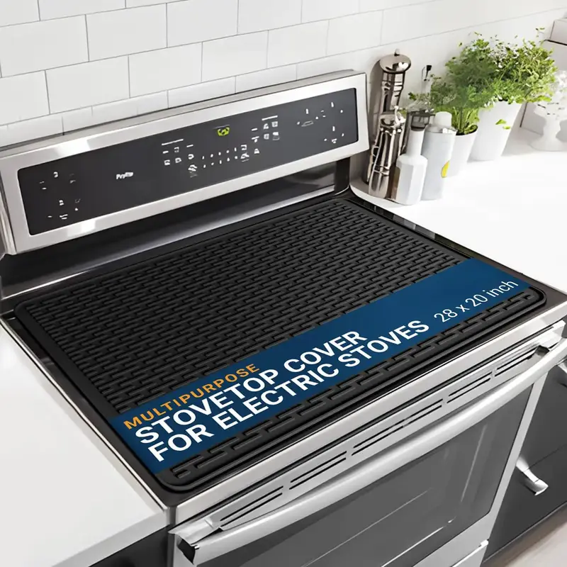 【Kitchen Decor】Heat Resistant Silicone Stove Cover Mat for Glass Top Electric Stoves -  Cooktop Protector & Dish Drying M...