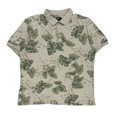Chaps Ralph Lauren Graphic Polo Shirt - XL Beige Cotton