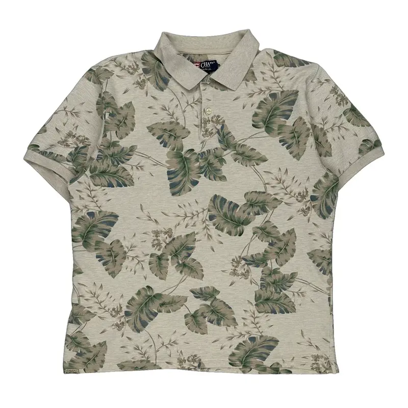 Chaps Ralph Lauren Graphic Polo Shirt - XL Beige Cotton