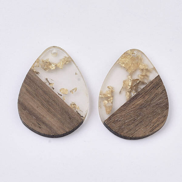 Transparent Resin & Walnut Wood Pendants
