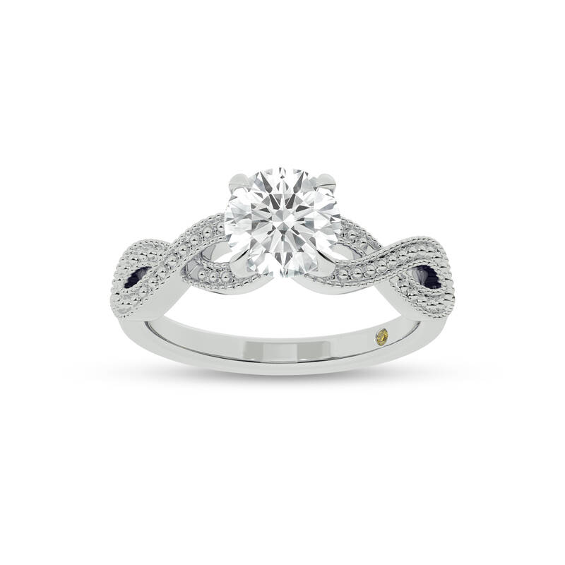 York Infinity Shank Round Lab Grown Diamond Engagement Ring | 14K White Gold 3 CT. TW.