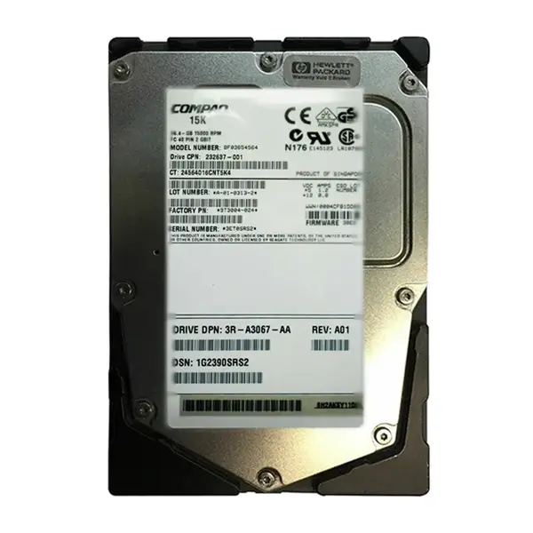 232637-001 HP 36.4GB 2Gb/s Fibre Channel 15000 3.5-inch Hard Drive