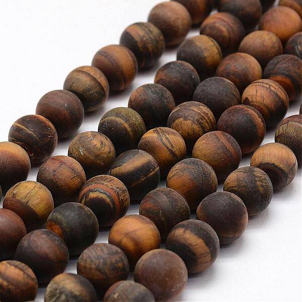 Frosted Natural Tiger Eye Beads Strands