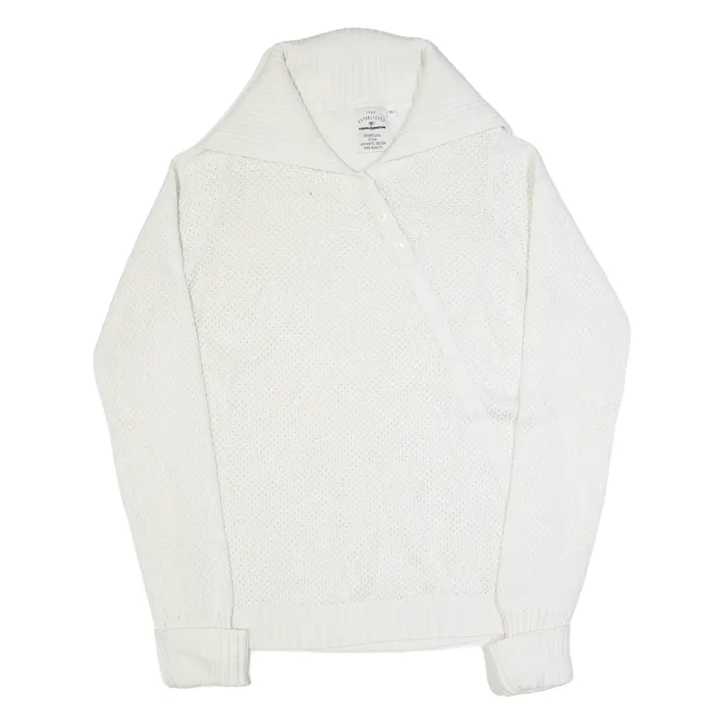 TOM TAILOR Womens Jumper White High Neck Tight Knit XL