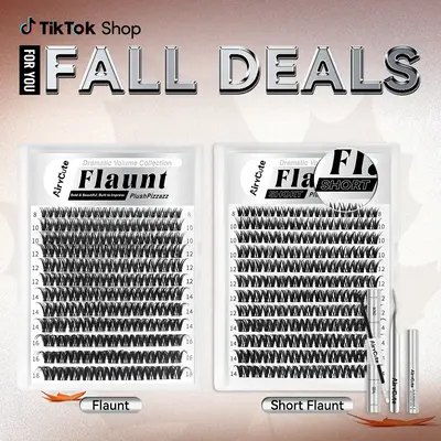Flaunt & Short Flaunt | AiryCute Upgrade U Lashes with Ultra-Dense, Waterproof, Long-Lasting Lashes | Flora | Natural Daily, ...