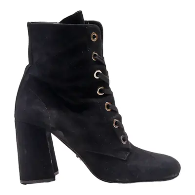 PRADA Lace-Up Boots Black Leather Womens UK 6