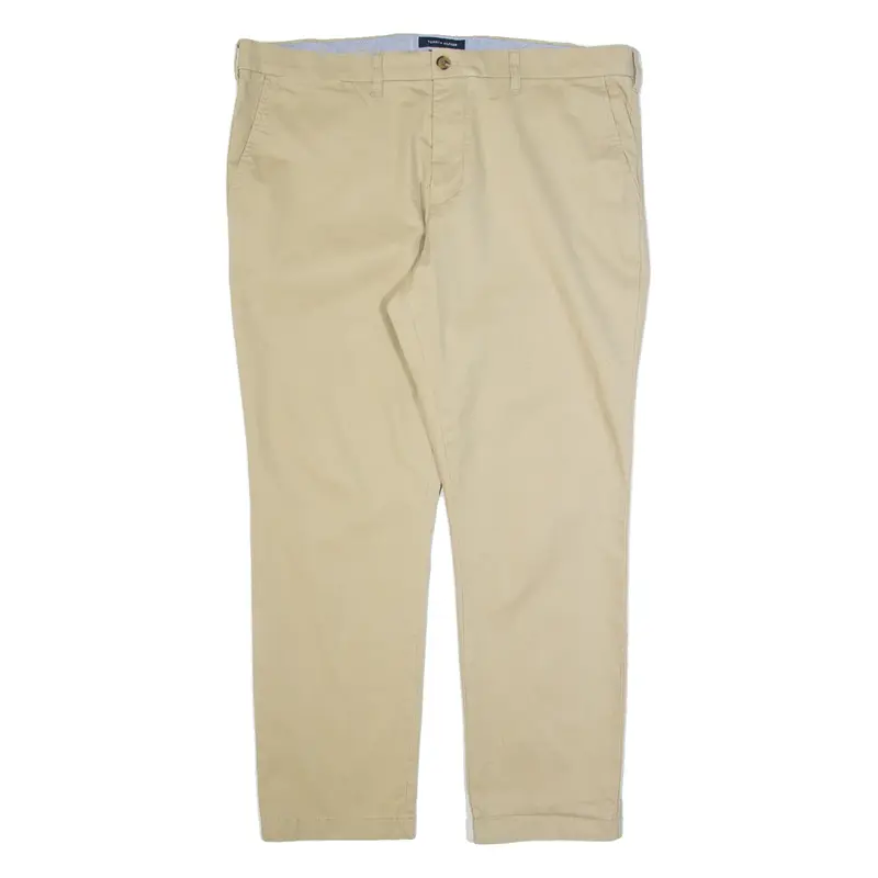 TOMMY HILFIGER Chino Mens Trousers Beige Slim Straight W40 L30
