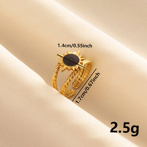 Stylish Sun Enamel Open Cuff Ring