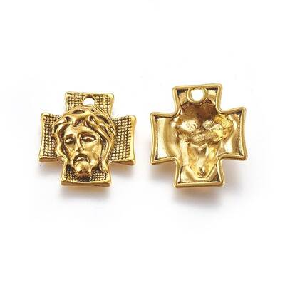 Tibetan Style Alloy Cross with Jesus Alloy Pendants for Easter Jewelry