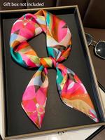 Women's Ditsy Floral Print Square Scarf, Fashionable Soft Comfortable Shawl for Daily Wear, Casual Versatile Scarf for Women ...