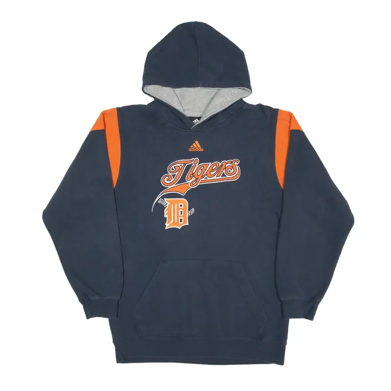 ADIDAS Detroit Tigers Hoodie Blue Pullover Womens M