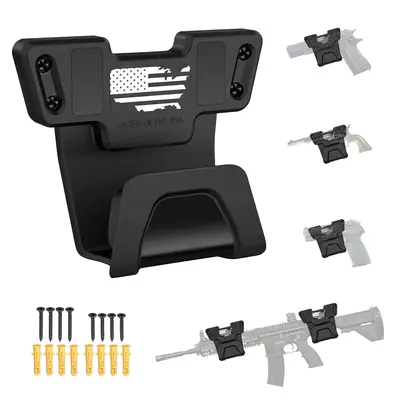 Magnetic Gun Mount, 1 Count Magnetic Gun Holder, Wall Mounted Gun Display Rack, Home Organizer for Car, Truck, Wall, Safe, Me...
