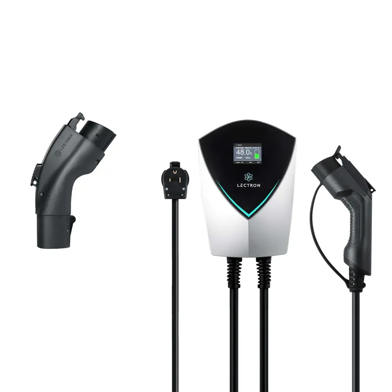 Lectron Home Level 2 J1772 V-Box EV Charging Station + 48 Amp Tesla to J1772 EV Adapter Bundle | 240V | 48 Amp | NEMA 14-50 /...