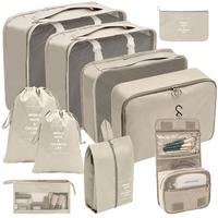 Travel Toiletries Storage Bag Set, 7 Counts/10pcs/set Portable Travel Bag, Zipper Clothes Storage Pouch, Travel Toiletries Es...