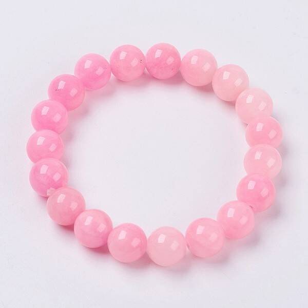 Natural Yellow Jade Beaded Stretch Bracelet