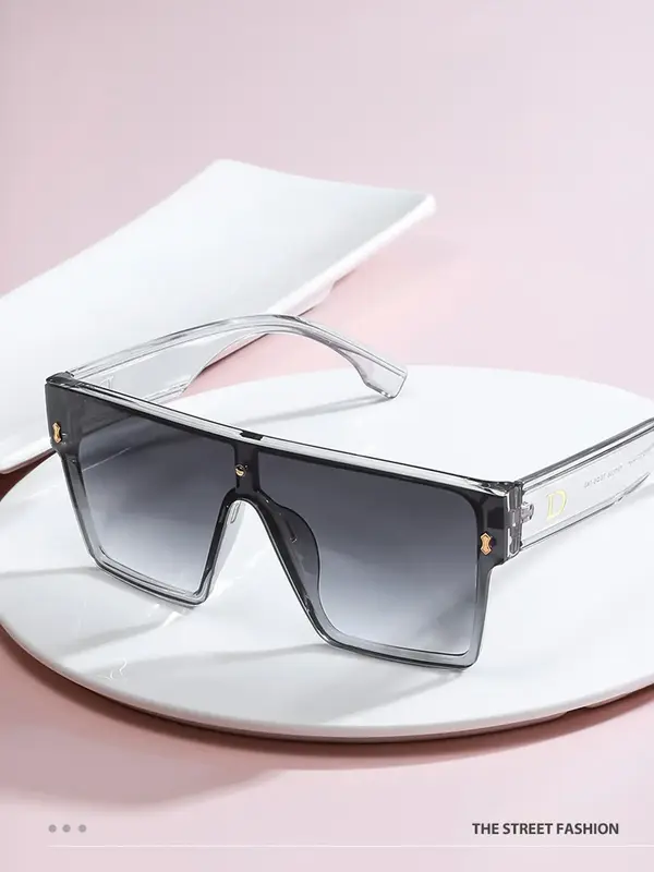 1 Pair Simple Tinted Lens Glasses for Everyday Use, Summer Flap Top Frame Fashion Glasses, Modern Travel Accessories