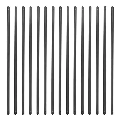 Garvee 25 Pack Aluminum Deck Balusters, 32.25 x 1 x 0.1 inch Flat Straight Grooved Porch Railing, Aluminum Balusters for Stai...