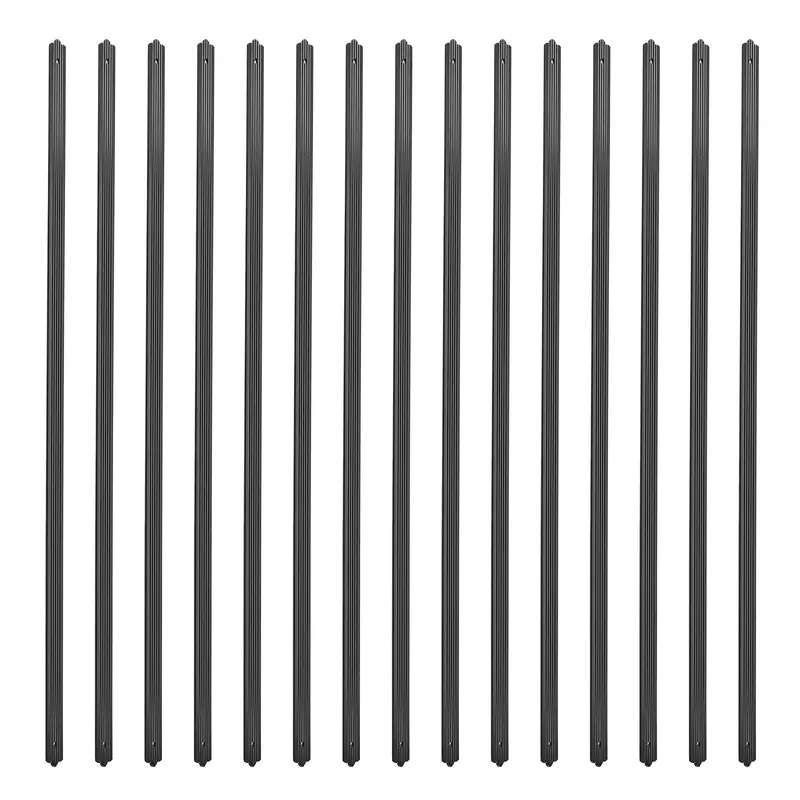 Garvee 25 Pack Aluminum Deck Balusters, 32.25 x 1 x 0.1 inch Flat Straight Grooved Porch Railing, Aluminum Balusters for Stai...