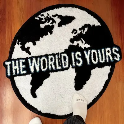 Habitatt The World Is Yours Rug for Home Decoration, Designer Rugs, Soft and Fluffy Rugs for Bedroom Living Room Bathroom, Ma...