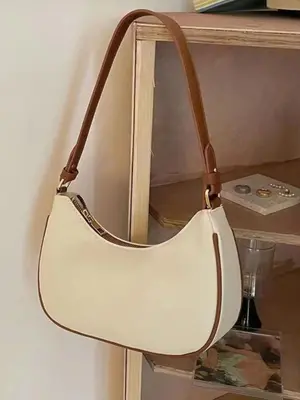 Women's Fashionable Solid Color Saddle Bag, Vintage Pu Leather Shoulder Bag for Daily Used & Work, Casual Trendy Versatile Hi...