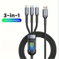 Three-in-One 100W Data Cable,Supports fast charging and data transmission,Free switching three inte portable charger kid rfac...