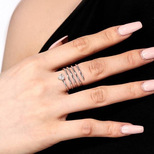 925 Sterling Silver Micro Pave Cubic Zirconia Rings for Women