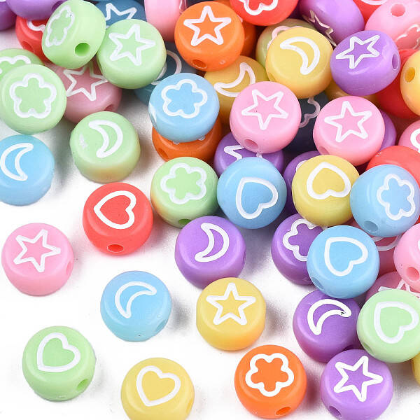 Opaque Mixed Color Acrylic Beads