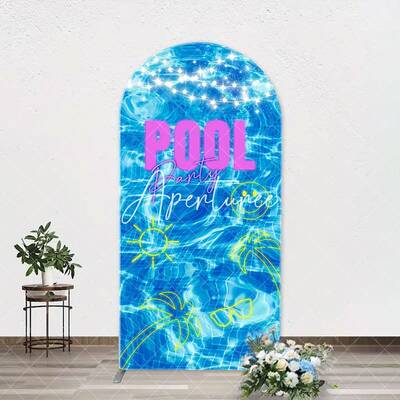 Clear Blue Water Smile Cool Arch Pool Party Backdrop