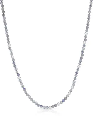 Labradorite 3mm Necklace | Metal Color: Silver