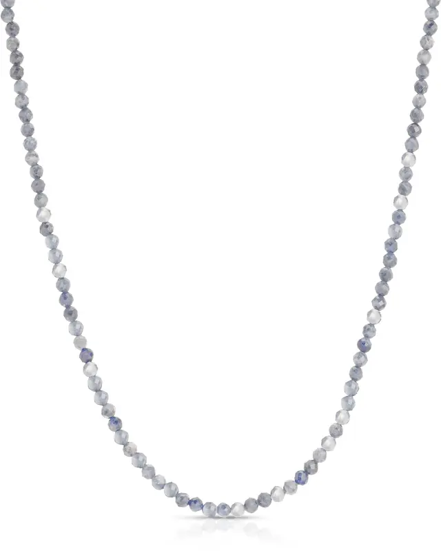 Labradorite 3mm Necklace | Metal Color: Silver