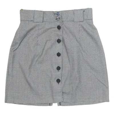 Womens Straight Skirt Black Short Houndstooth S