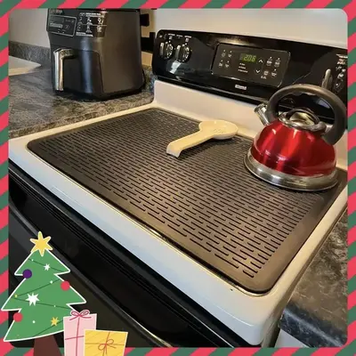 Silicone Stove Mat, 1 Count Sink Mat, Electric Stove Top Cover, Electronic Stove Heat Insulation Mat, Square Drying Mat, Kit...