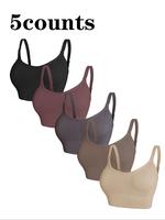 【Plus Size】 Women's Solid Wireless Backless Bralette, Adjustable Strap Hook & Eye Front Bra, Maternity Breast Support Bra...