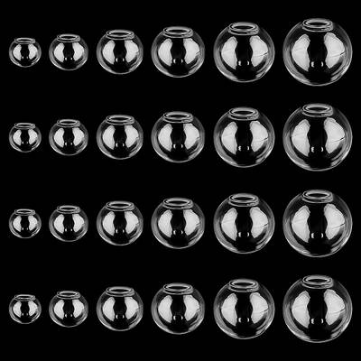 180Pcs 6 Style Round Mechanized Blown Glass Globe Ball Bottles
